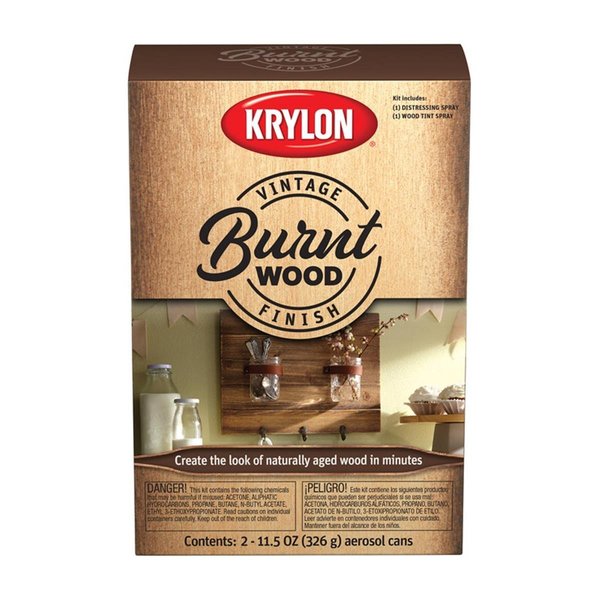 Krylon 11.5 oz Vintage Finish Burnt Wood Paint Kit; Pack of 2 1915347